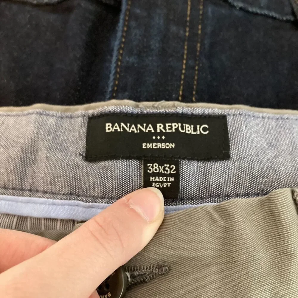 Banana Republic Pants Mens Sz 38 Beige Cotton Emerson Chino Flat Front Khaki Tan